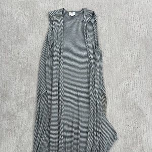 Long black and gray soft vest